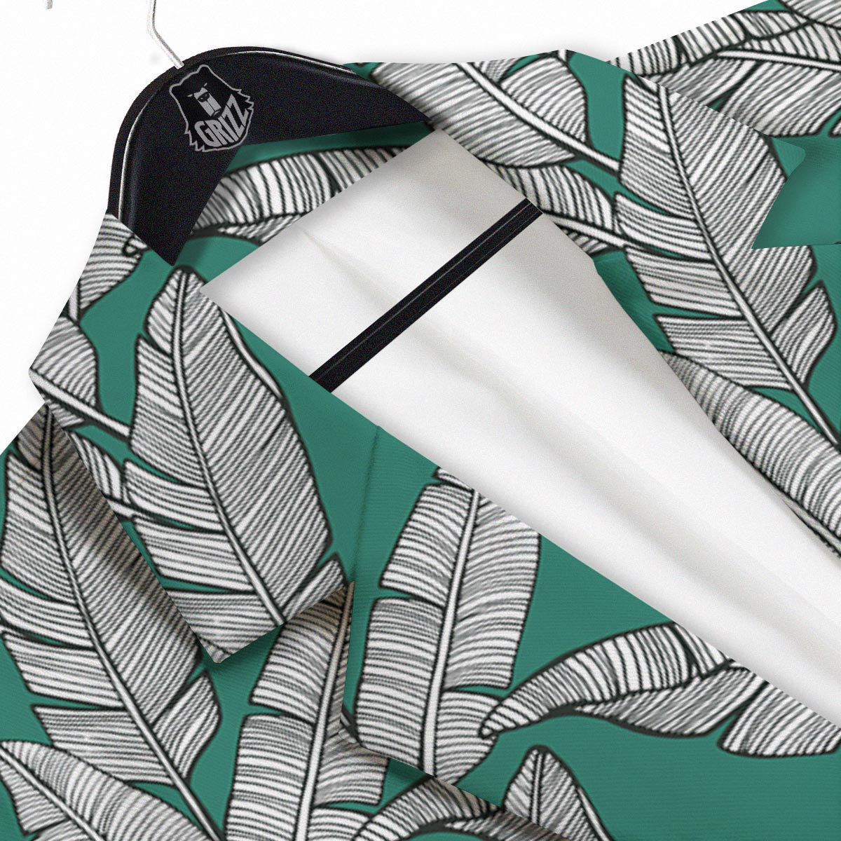 Banana Leaves Teal Print Pattern Men's Sport Coat-grizzshop