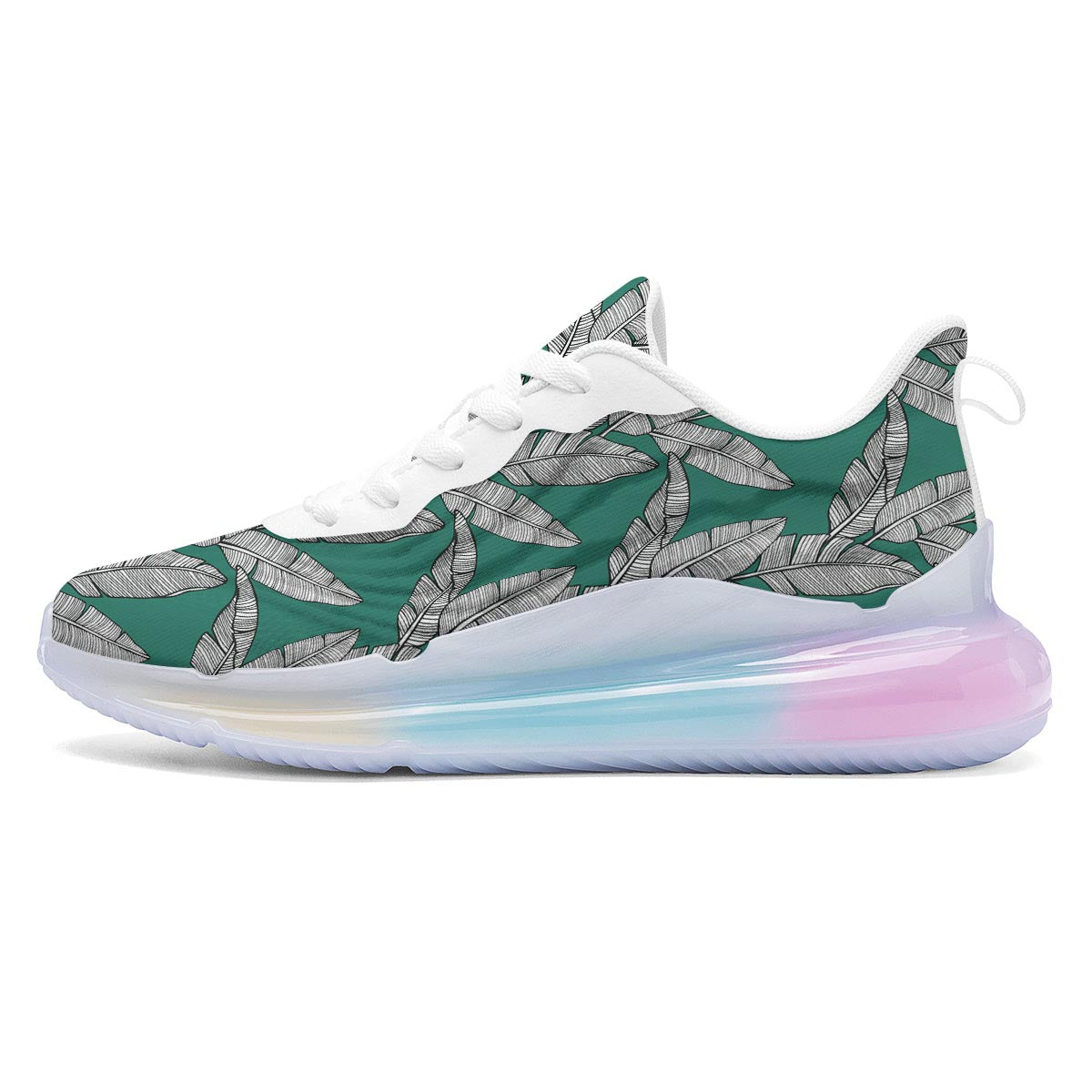 Banana Leaves Teal Print Pattern Running Sneakers-grizzshop