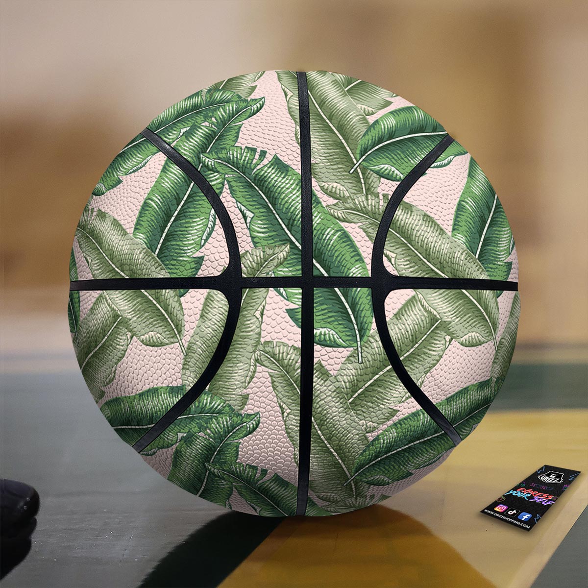 Banana Leaves Tropical Print Pattern Basketball