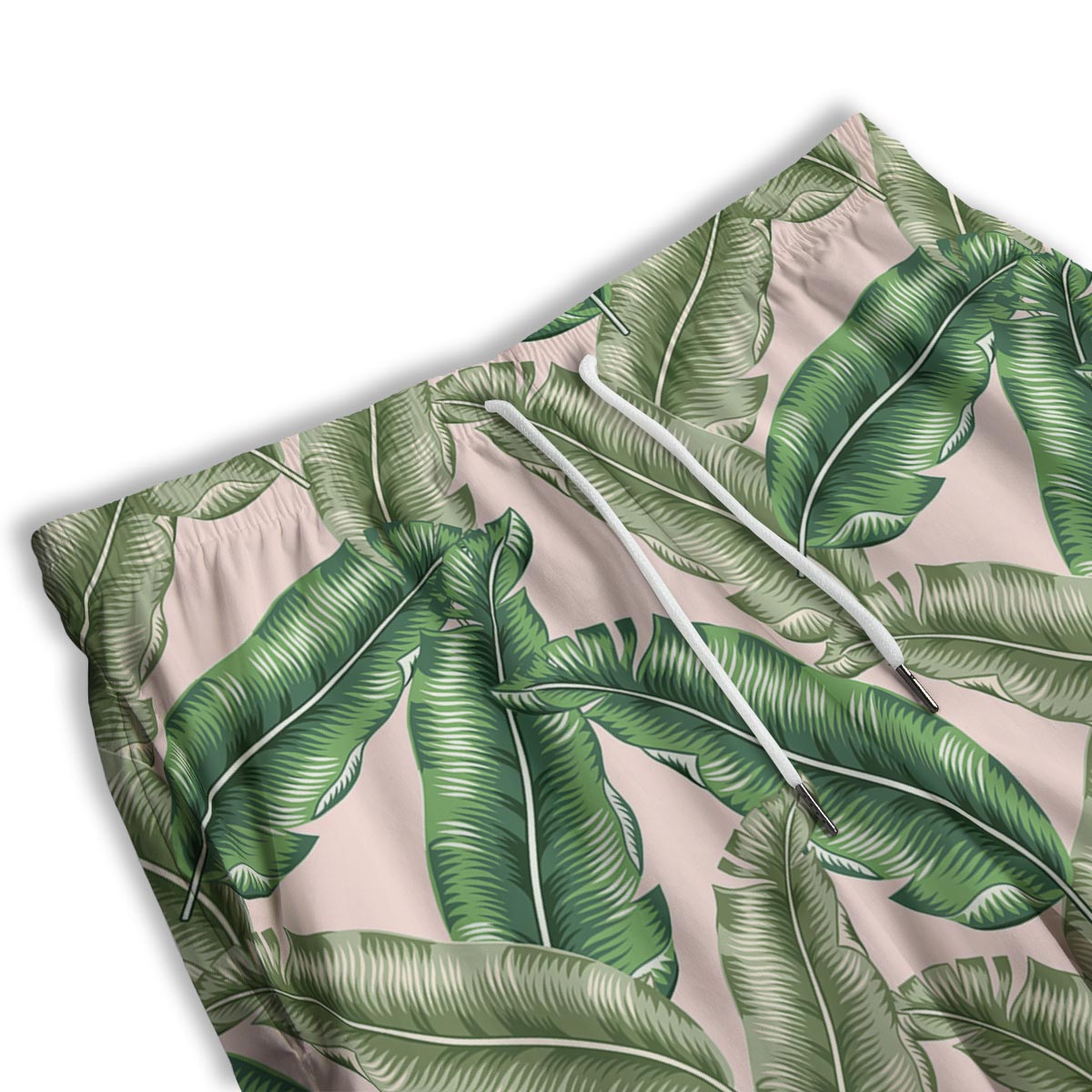 Banana Leaves Tropical Print Pattern Men's Athletic Shorts