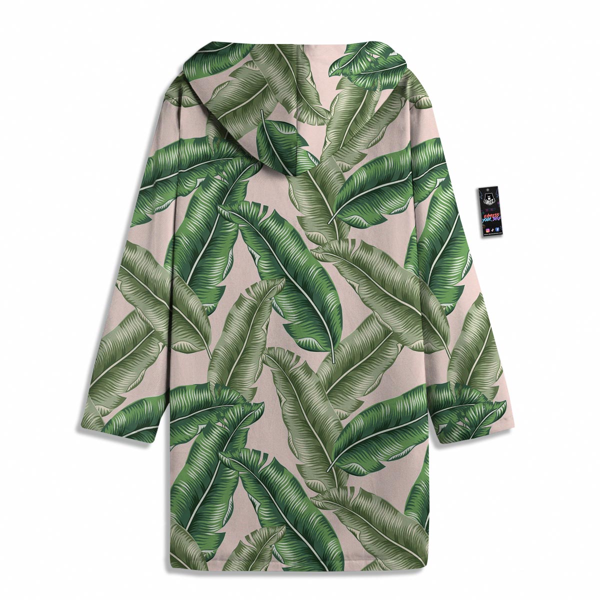 Banana Leaves Tropical Print Pattern Men's Windbreaker Jacket-grizzshop