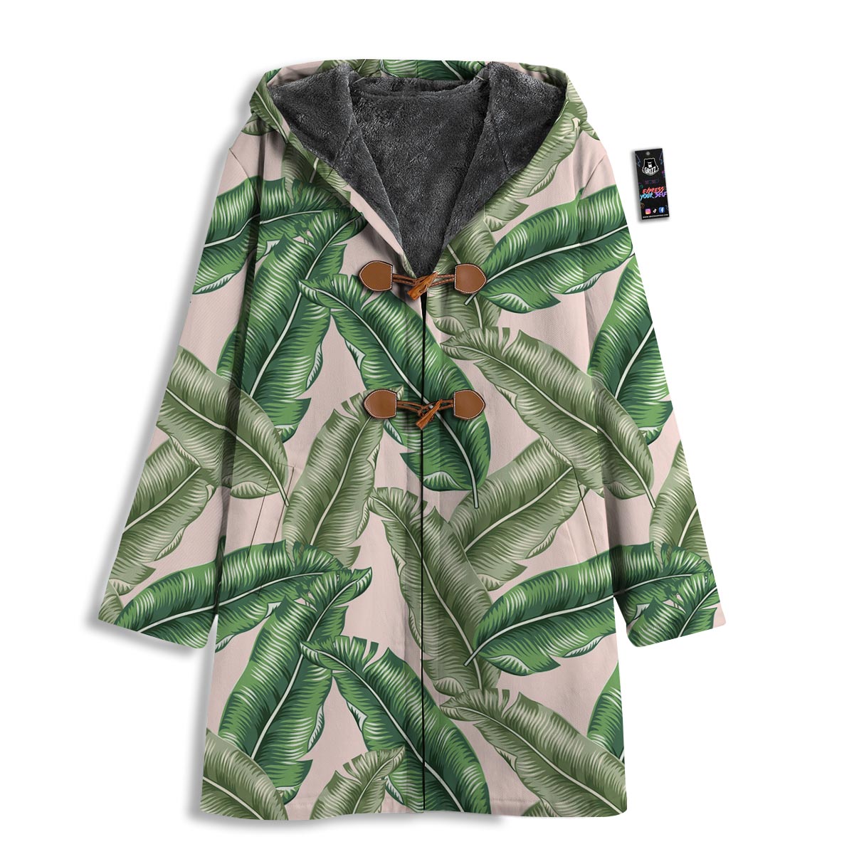 Banana Leaves Tropical Print Pattern Men's Windbreaker Jacket-grizzshop