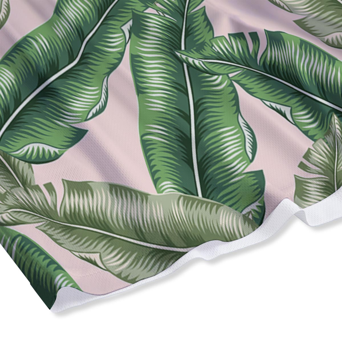 Banana Leaves Tropical Print Pattern Mesh Shorts