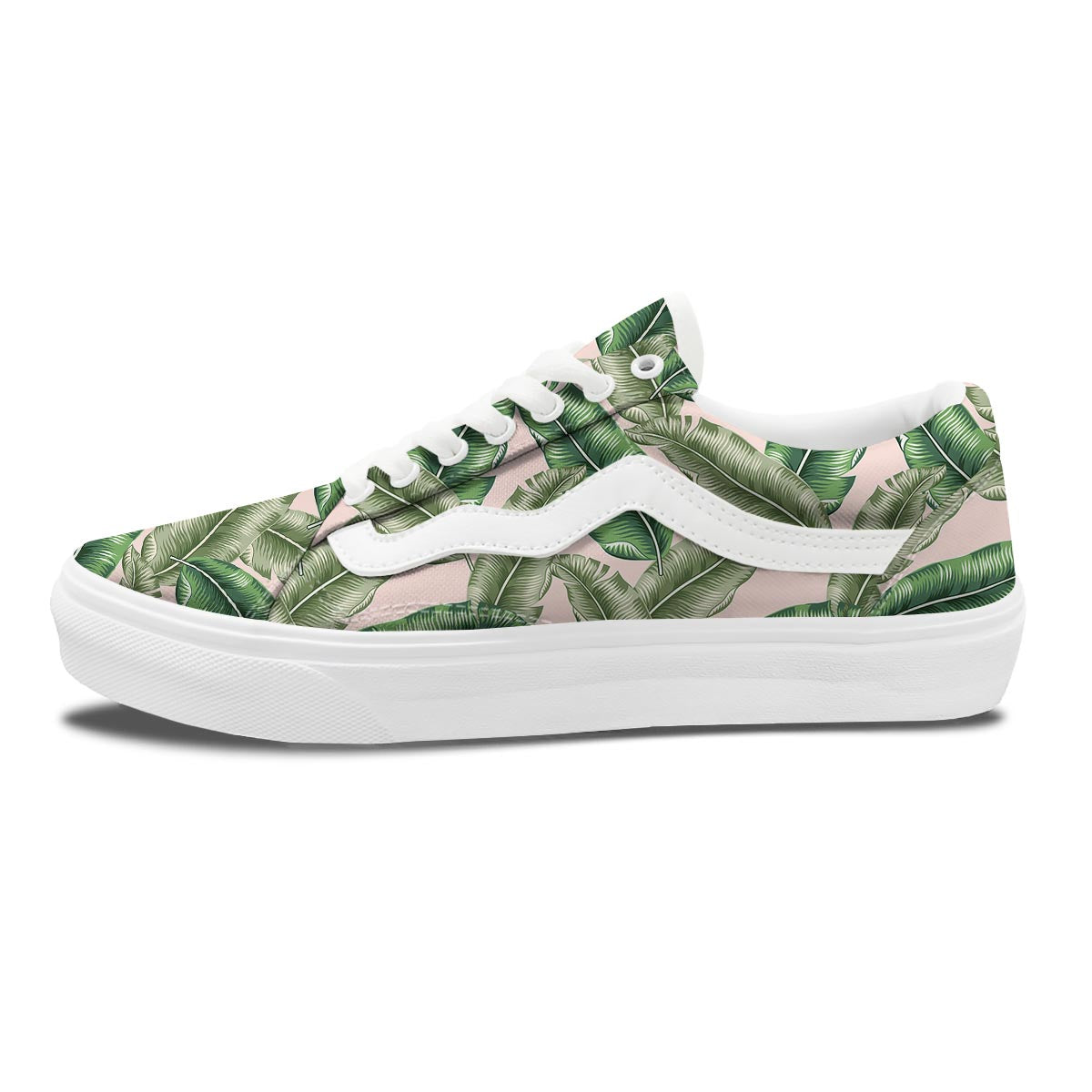 Banana Leaves Tropical Print Pattern Skate Shoes-grizzshop