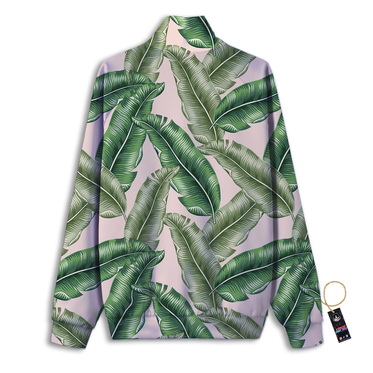 Banana Leaves Tropical Print Pattern Track Jacket-grizzshop