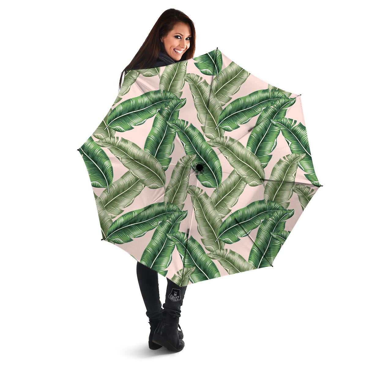 Banana Leaves Tropical Print Pattern Umbrella-grizzshop