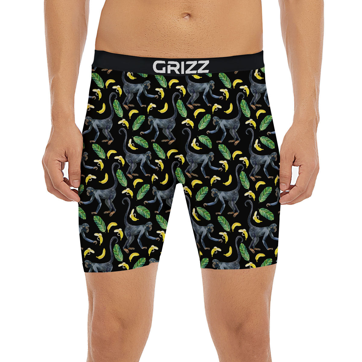Banana Monkey Pattern Pattern Boxer Briefs-grizzshop