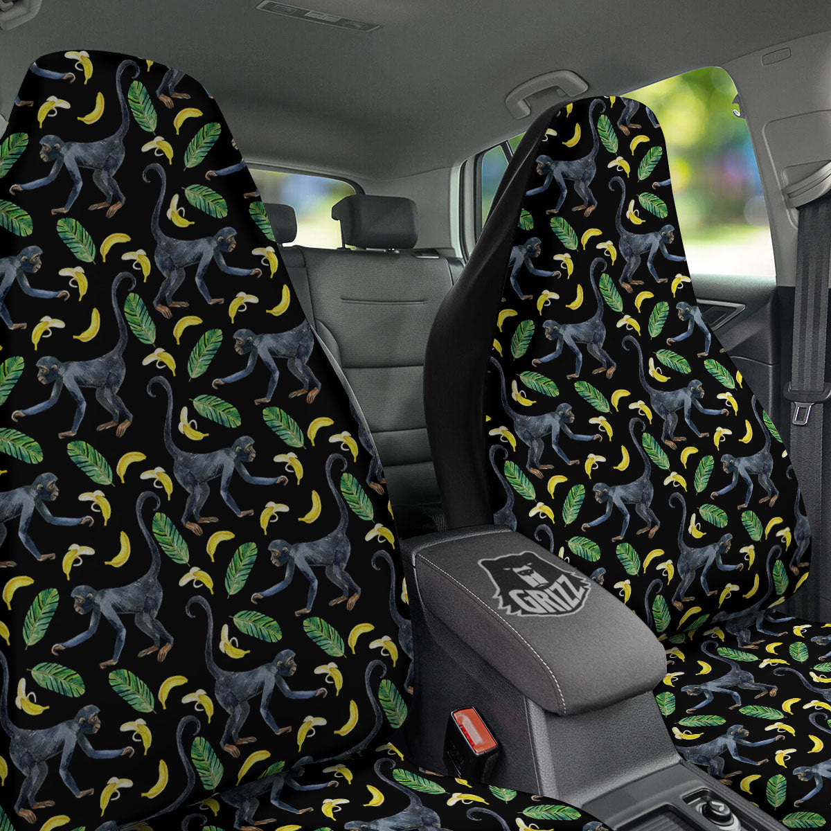 Banana Monkey Pattern Pattern Car Seat Covers-grizzshop