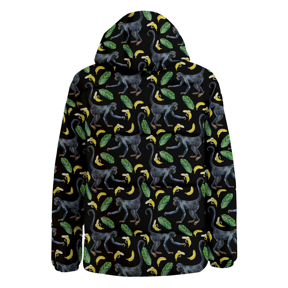 Banana Monkey Pattern Pattern Down Jacket-grizzshop