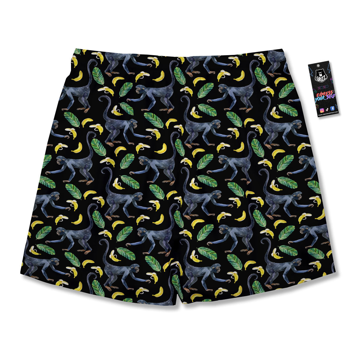 Banana Monkey Pattern Pattern Men's Running Shorts-grizzshop