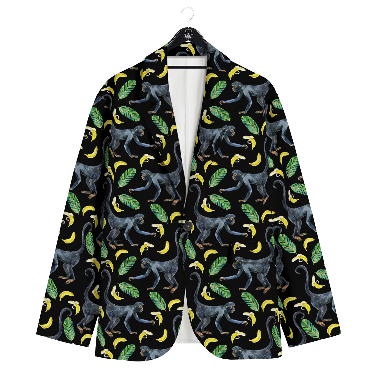 Banana Monkey Pattern Pattern Men's Sport Coat-grizzshop