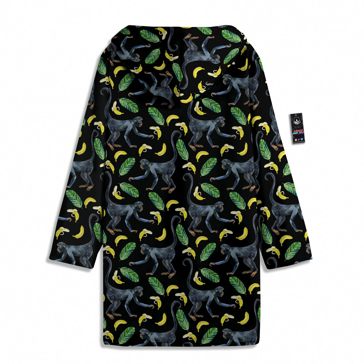 Banana Monkey Pattern Pattern Men's Windbreaker Jacket-grizzshop
