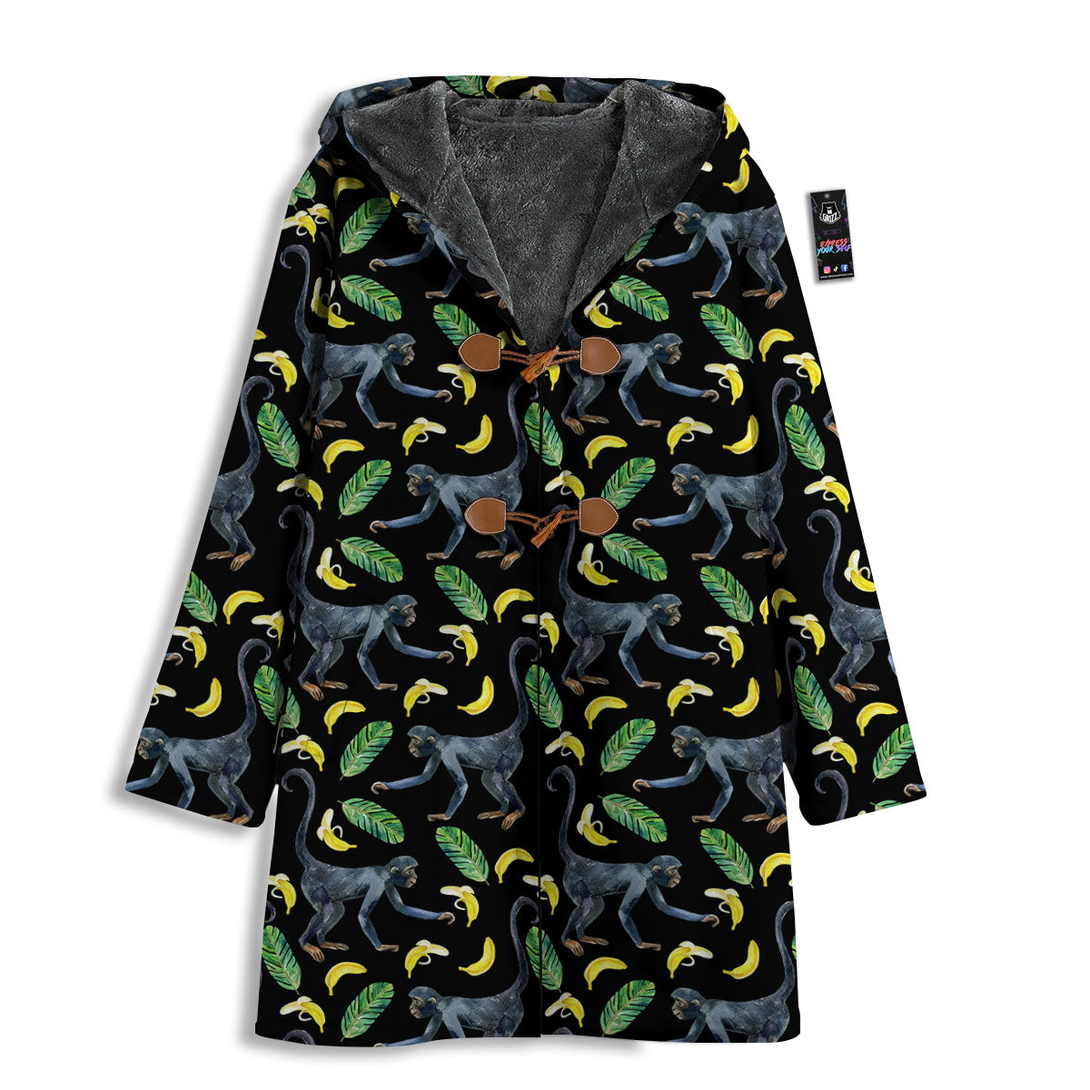 Banana Monkey Pattern Pattern Men's Windbreaker Jacket-grizzshop