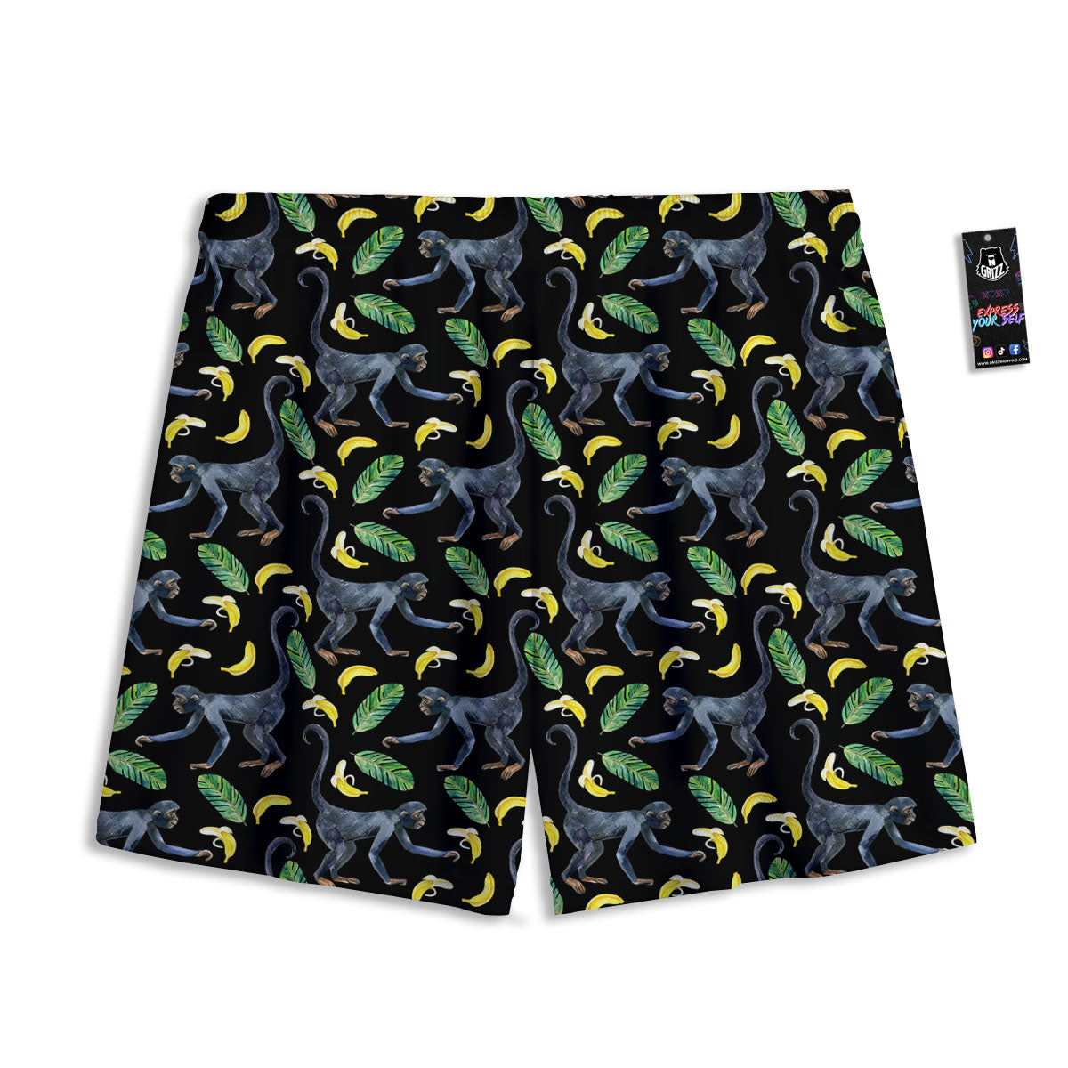 Banana Monkey Pattern Pattern Mesh Shorts