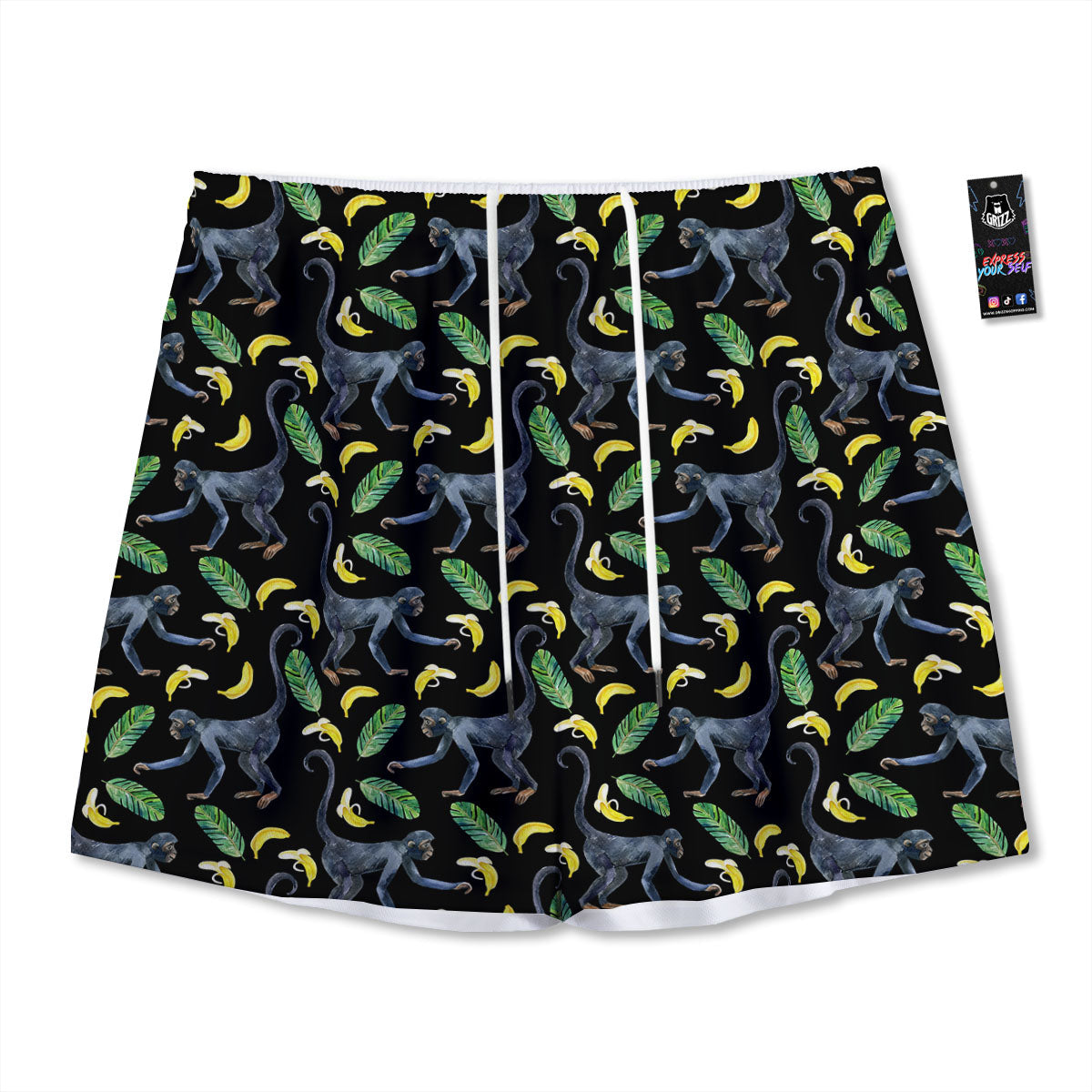 Banana Monkey Pattern Pattern Mesh Shorts