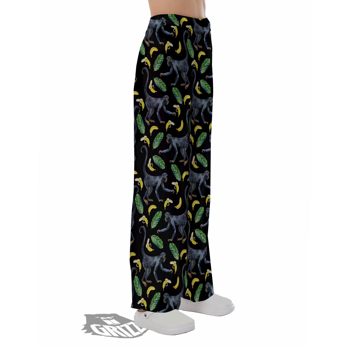 Banana Monkey Pattern Pattern Pajama Pants-grizzshop