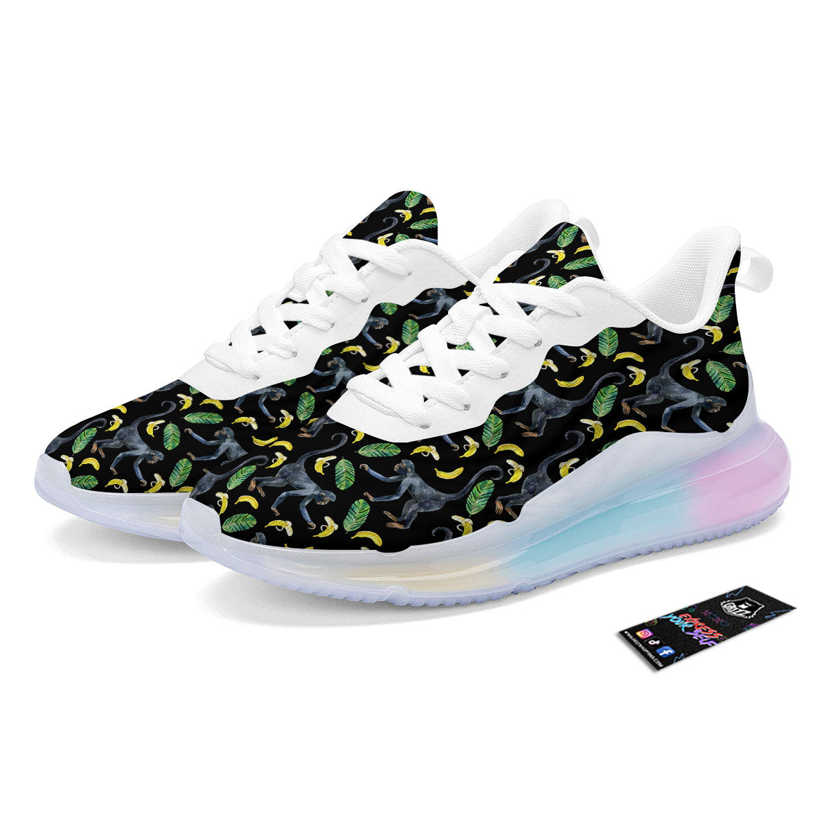 Banana Monkey Pattern Pattern Running Sneakers-grizzshop