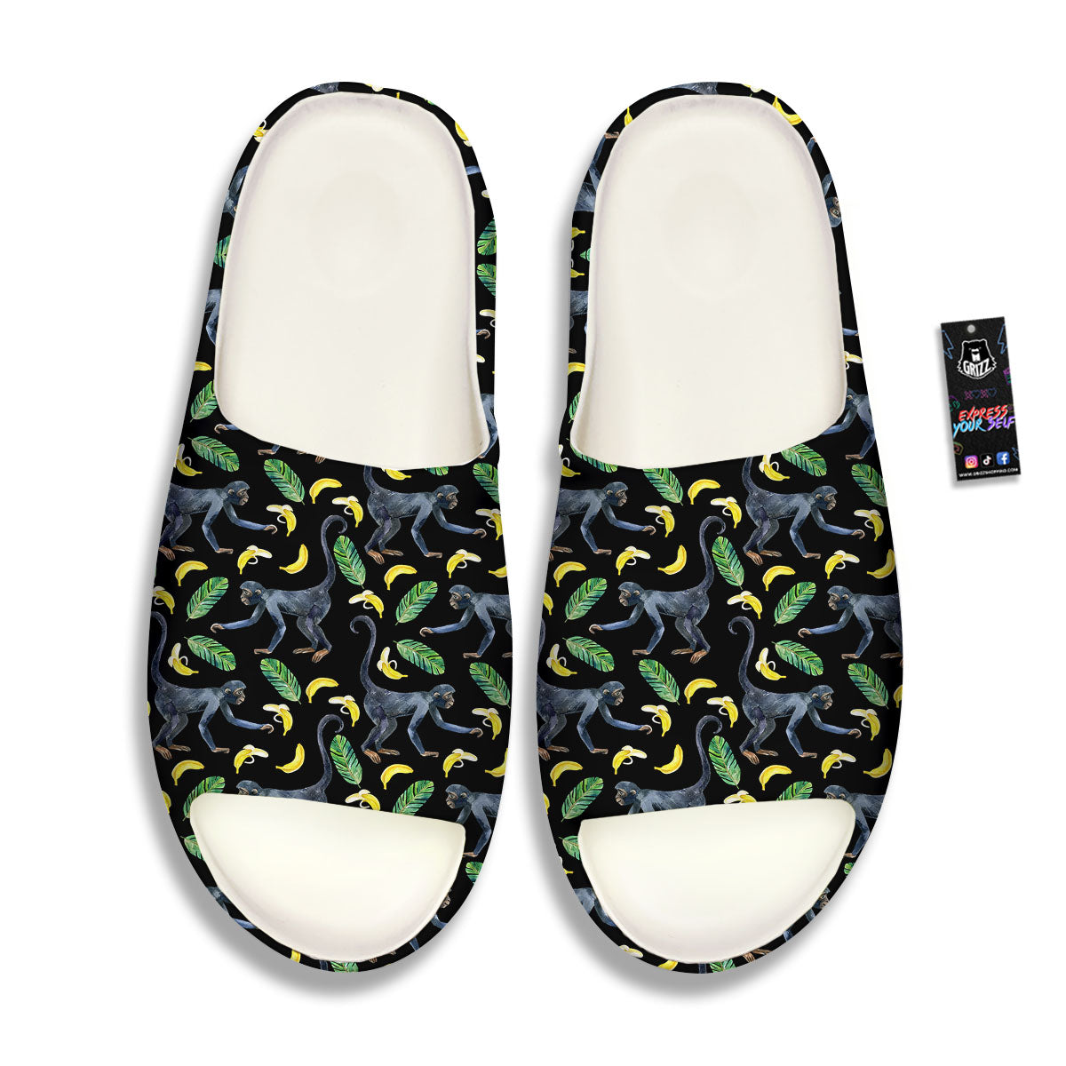 Banana Monkey Pattern Pattern Sandals-grizzshop
