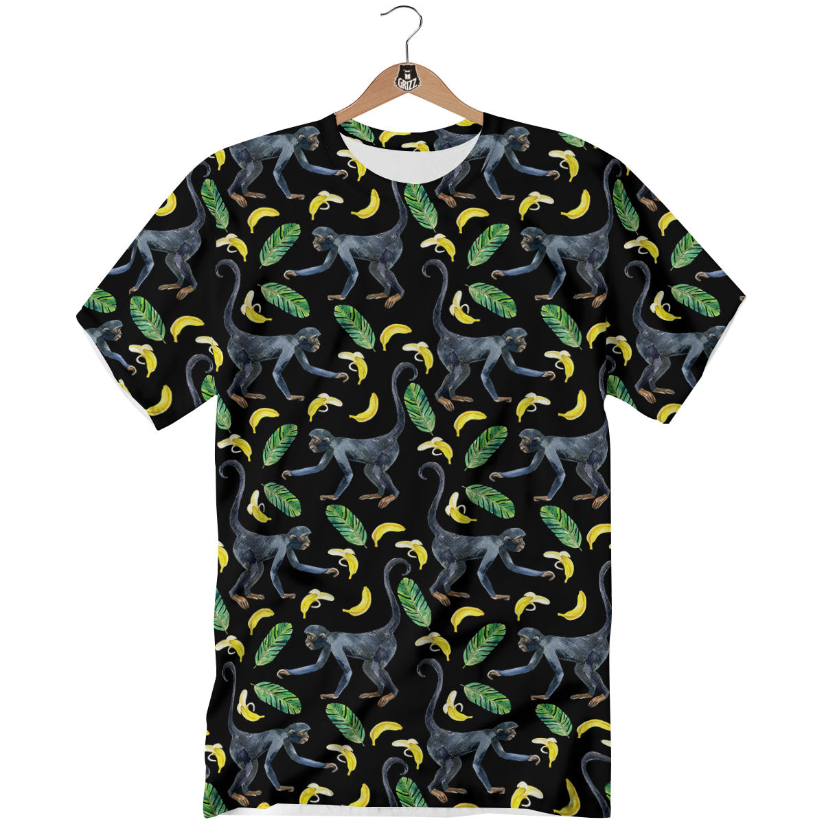 Banana Monkey Pattern Pattern T-Shirt-grizzshop