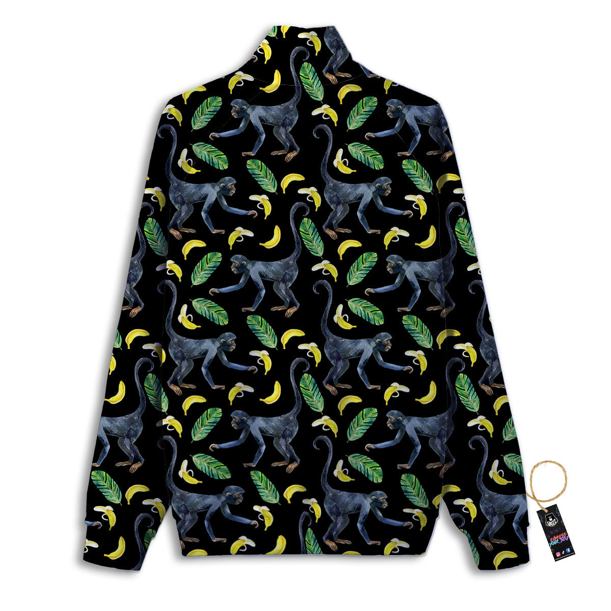 Banana Monkey Pattern Pattern Track Jacket-grizzshop