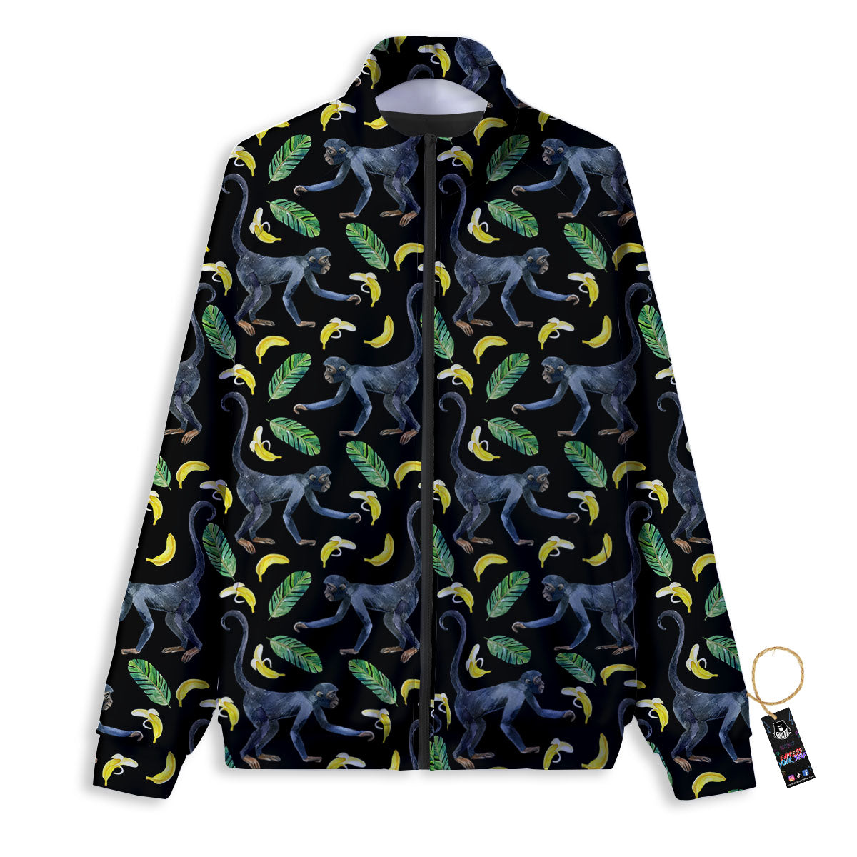 Banana Monkey Pattern Pattern Track Jacket-grizzshop