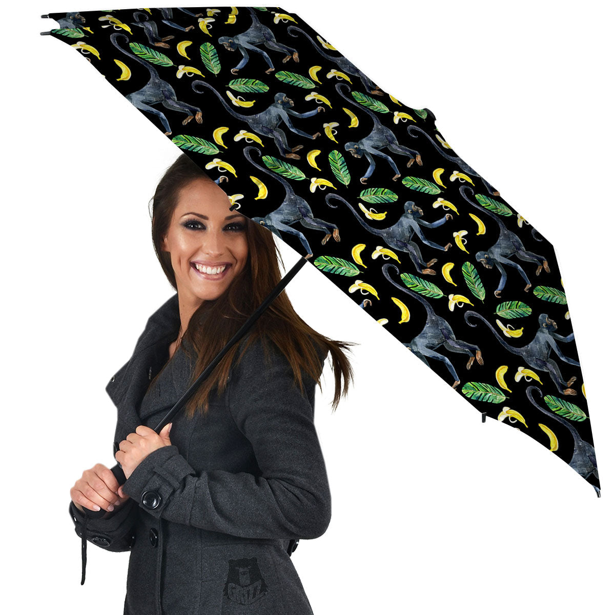 Banana Monkey Pattern Pattern Umbrella-grizzshop