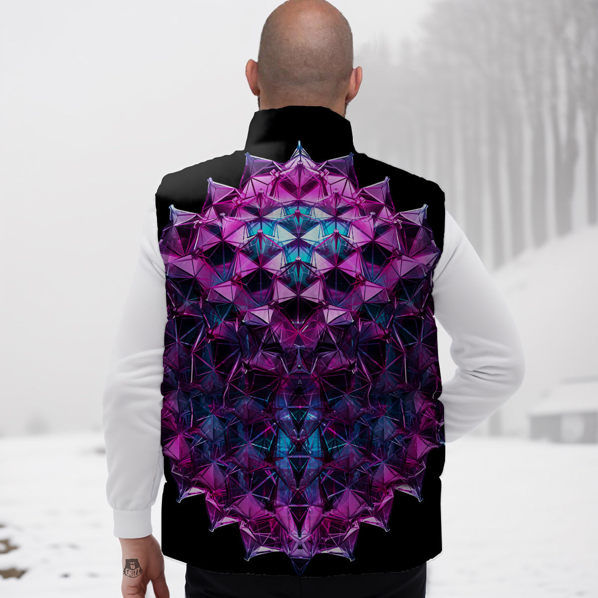 Banana Monkey Pattern Print Down Vest