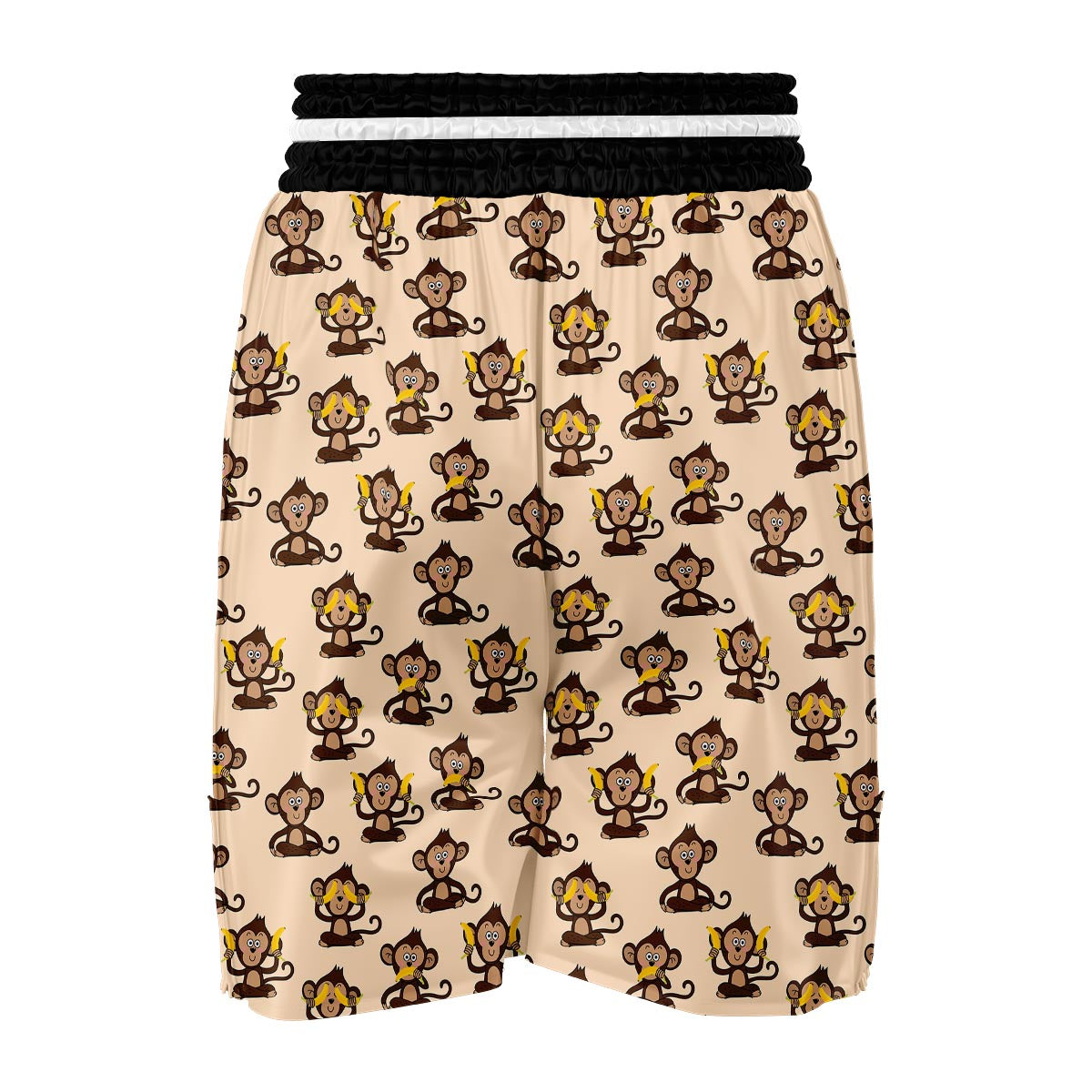 Banana Monkey Print Pattern Boxing Shorts-grizzshop