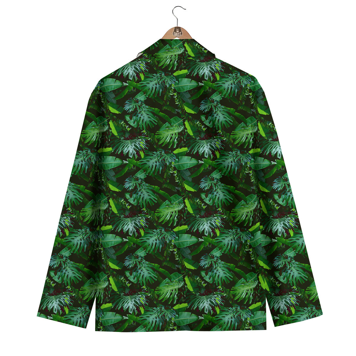 Banana Palm Leaf Green Tropical Print Men's Blazer-grizzshop