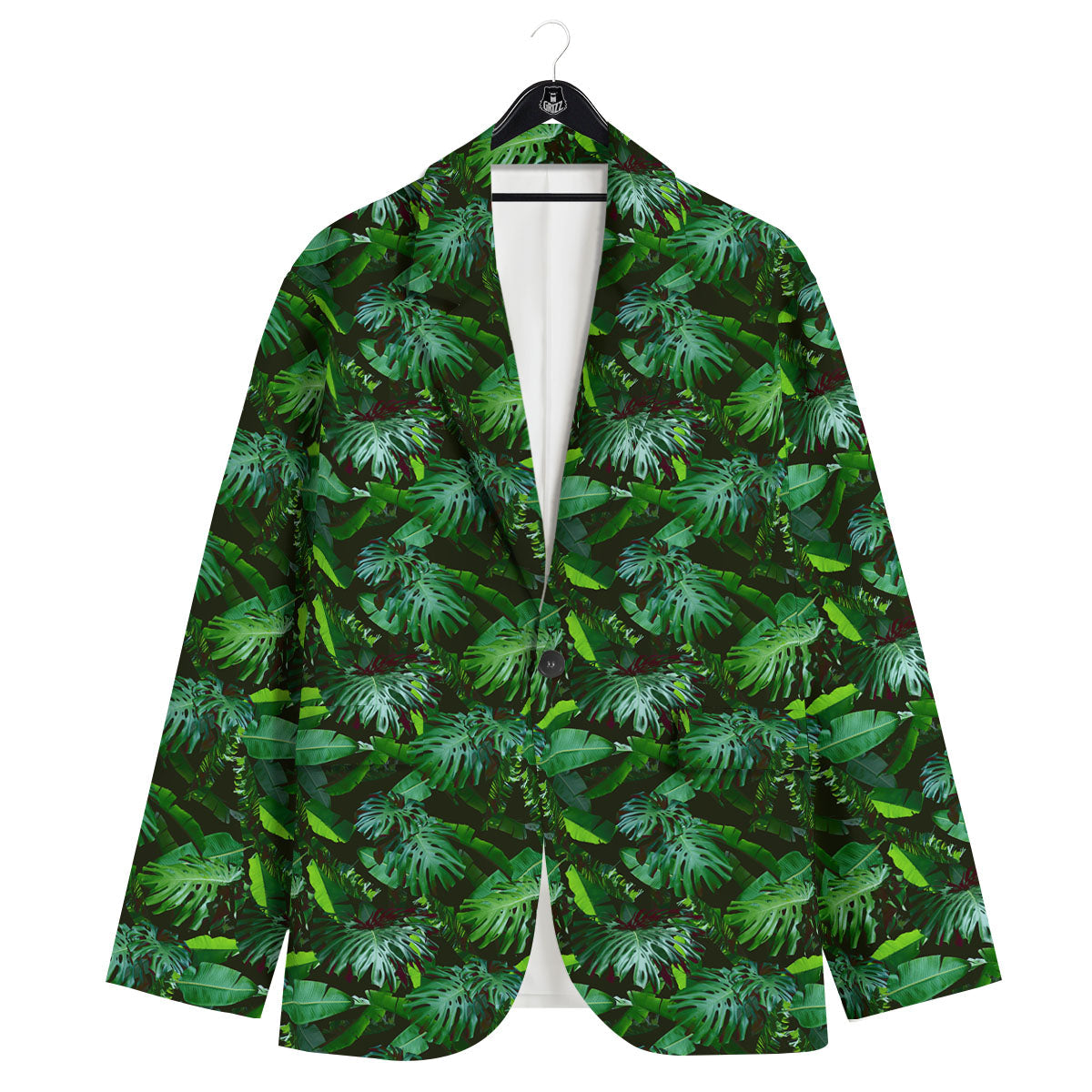 Banana Palm Leaf Green Tropical Print Men's Sport Coat-grizzshop