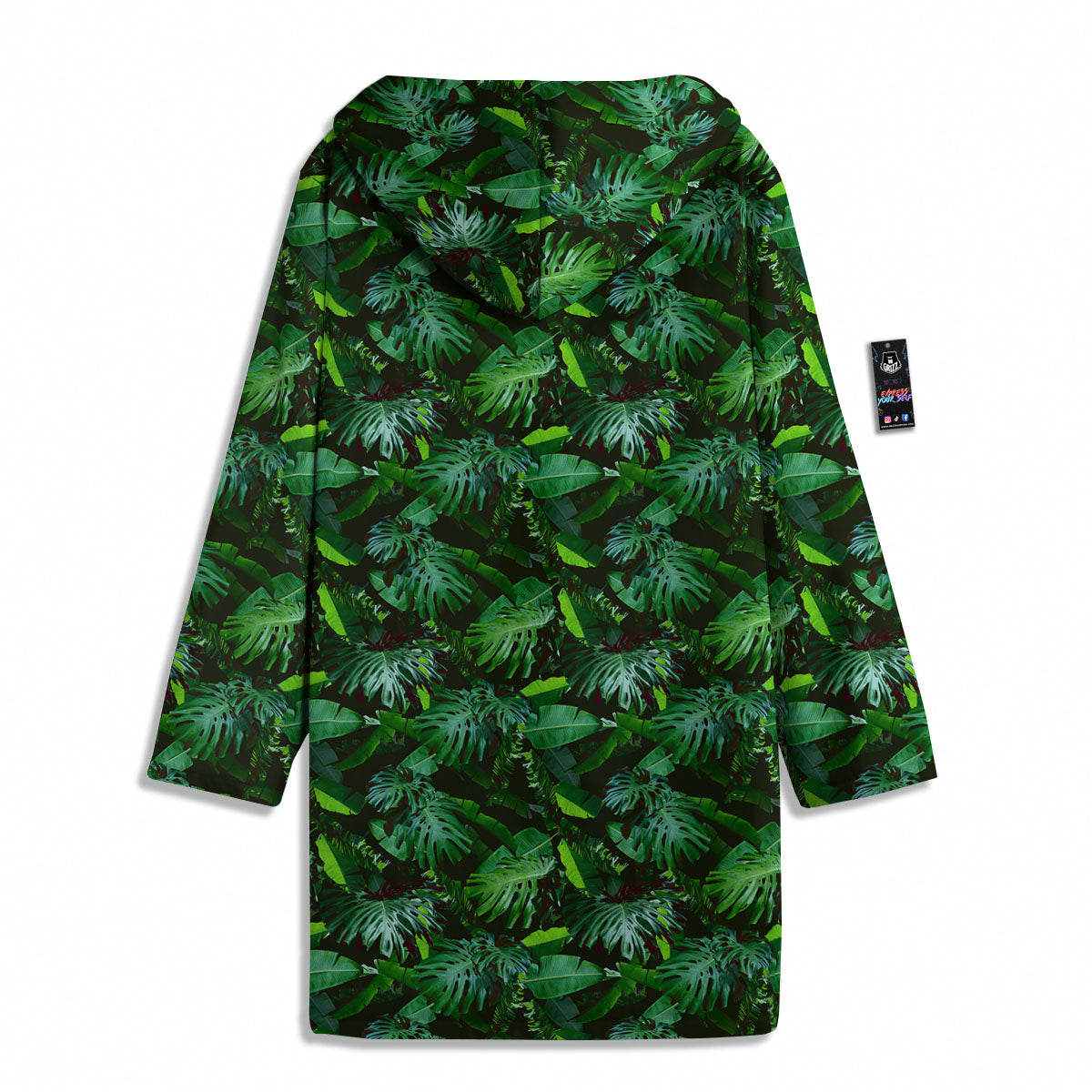 Banana Palm Leaf Green Tropical Print Men's Windbreaker Jacket-grizzshop