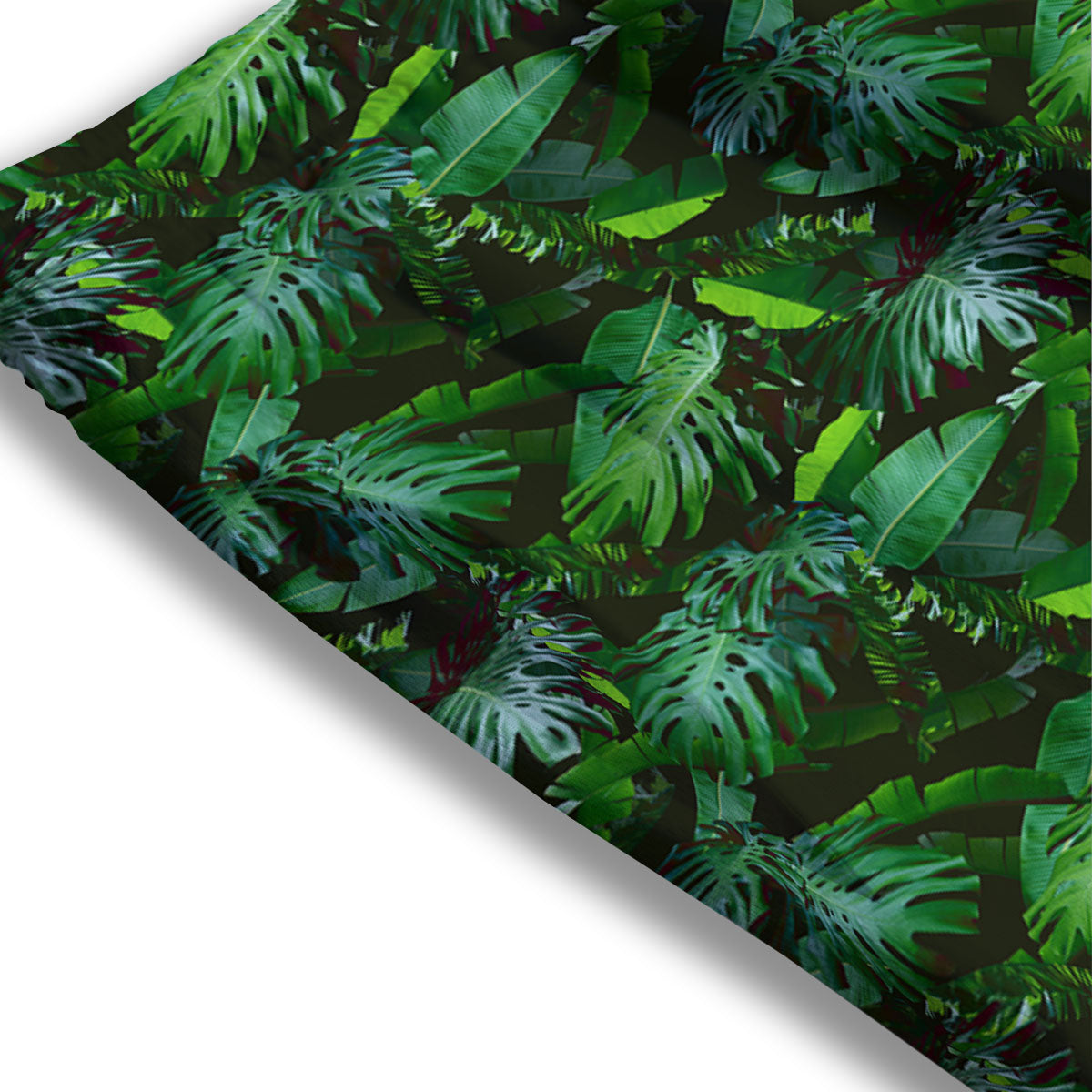 Banana Palm Leaf Green Tropical Print Mesh Shorts