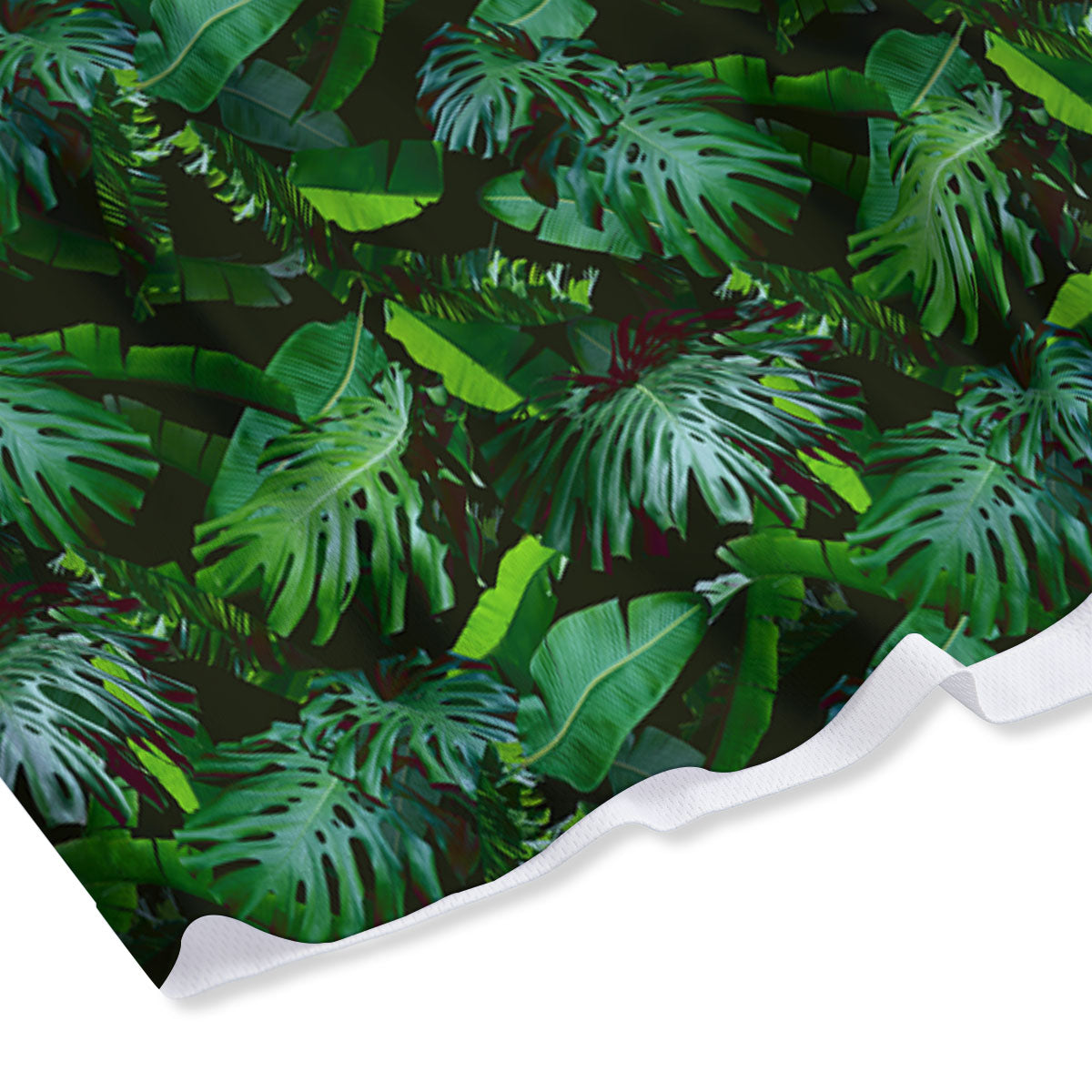 Banana Palm Leaf Green Tropical Print Mesh Shorts