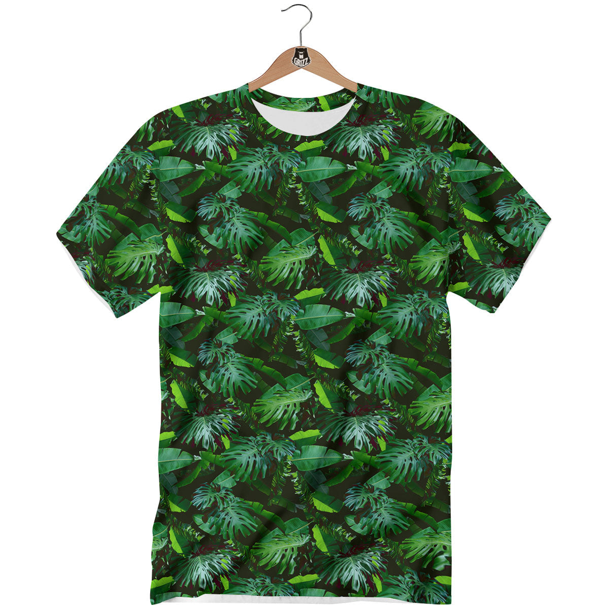 Banana Palm Leaf Green Tropical Print T-Shirt-grizzshop
