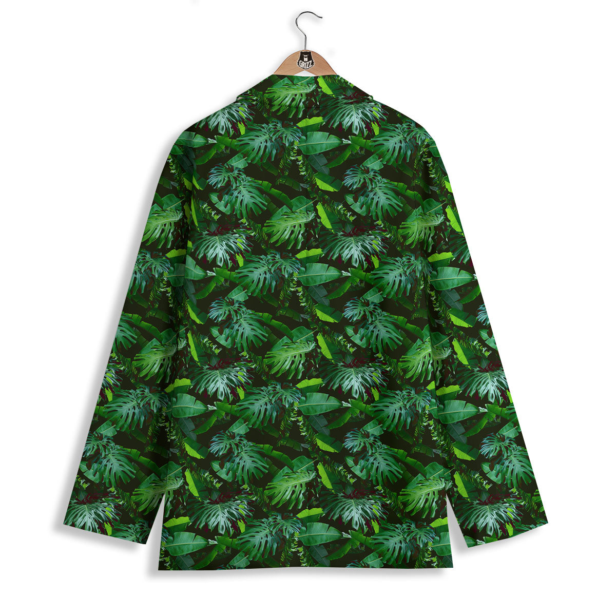 Banana Palm Leaf Green Tropical Print Women's Blazer-grizzshop