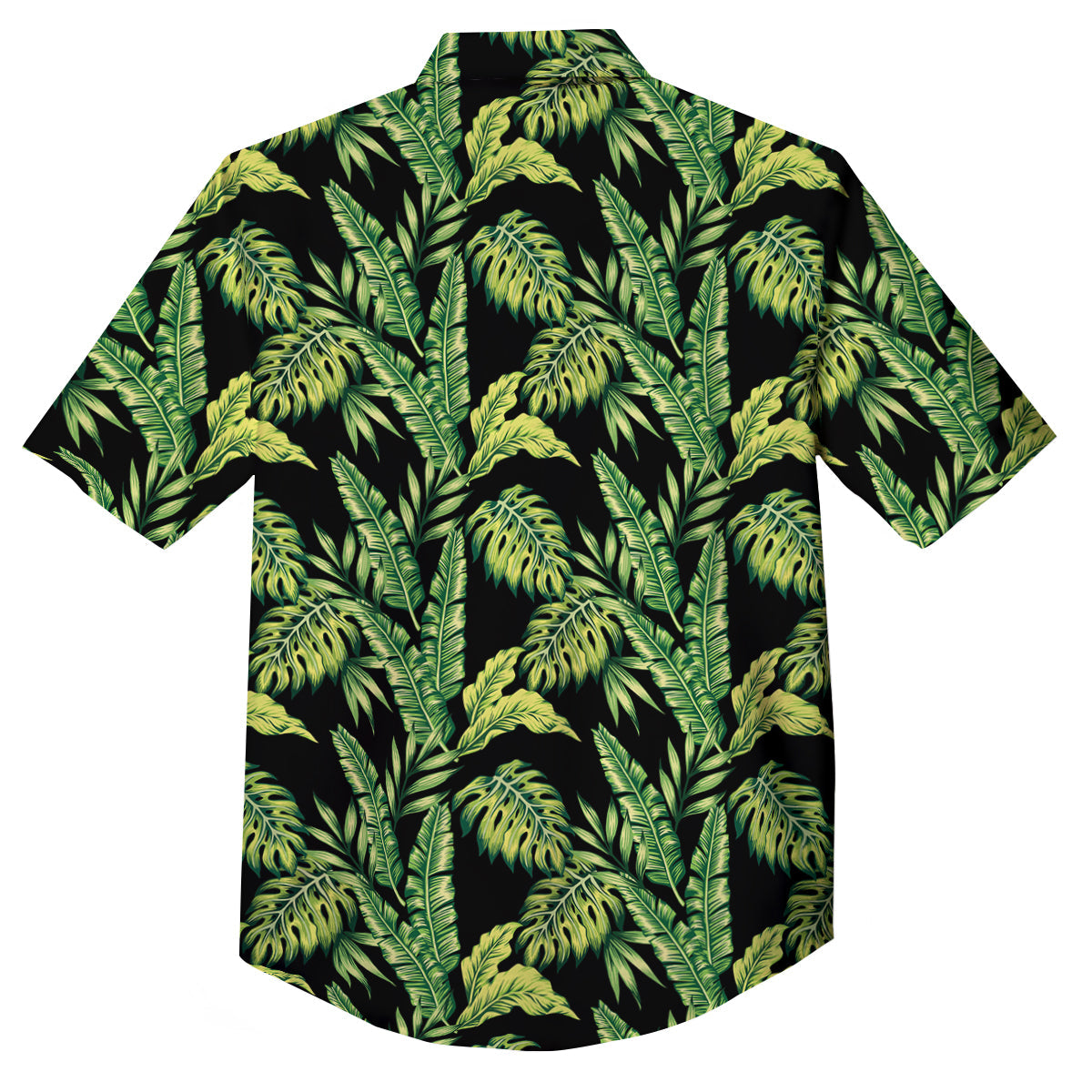 Banana Palm Leaf Print Pattern Button Up Shirt-grizzshop