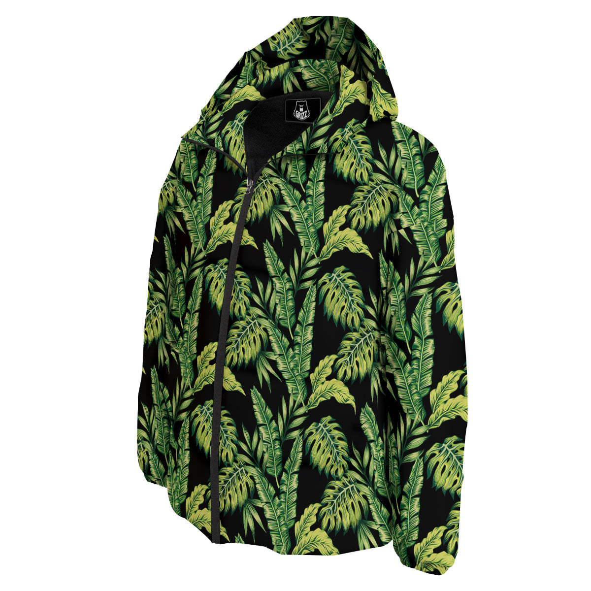 Banana Palm Leaf Print Pattern Down Jacket-grizzshop
