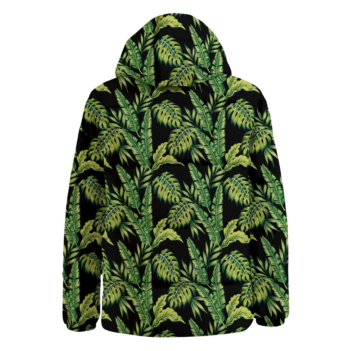 Banana Palm Leaf Print Pattern Down Jacket-grizzshop