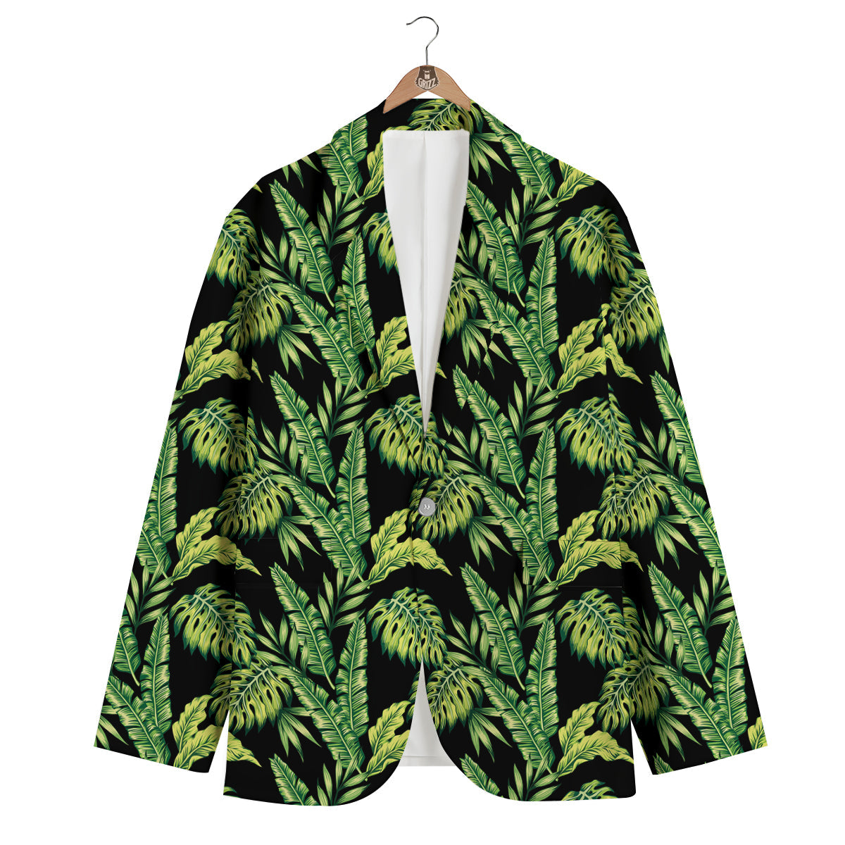 Banana Palm Leaf Print Pattern Men's Blazer-grizzshop