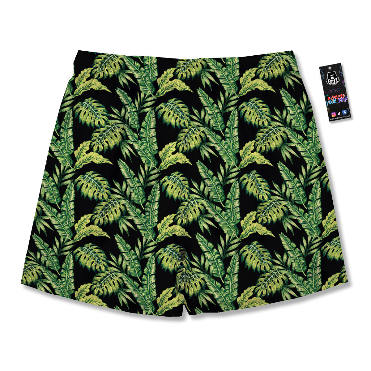 Banana Palm Leaf Print Pattern Men's Running Shorts-grizzshop