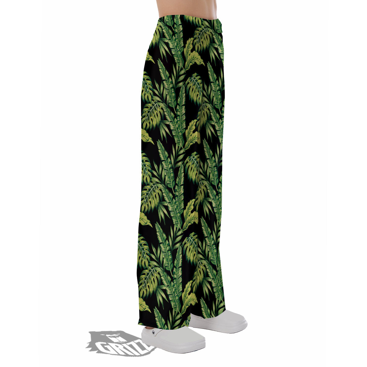 Banana Palm Leaf Print Pattern Pajama Pants-grizzshop