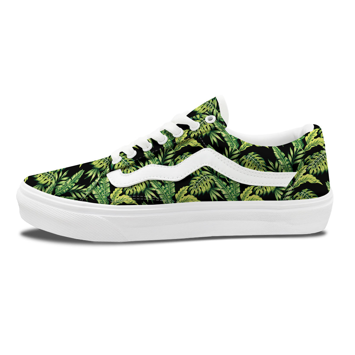 Banana Palm Leaf Print Pattern Skate Shoes-grizzshop