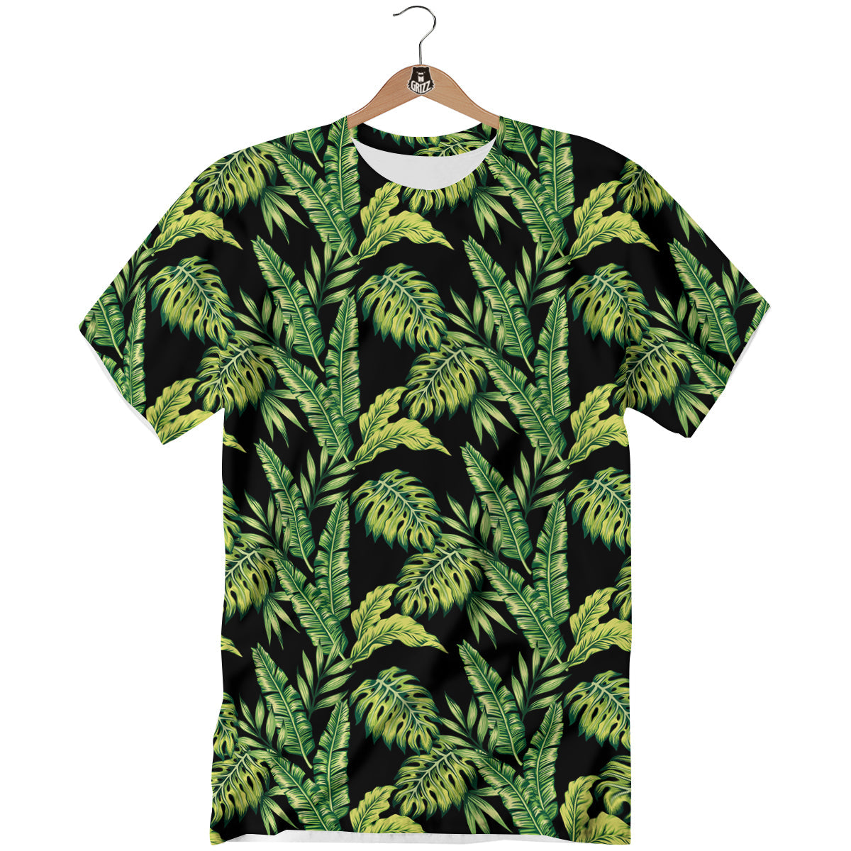 Banana Palm Leaf Print Pattern T-Shirt-grizzshop