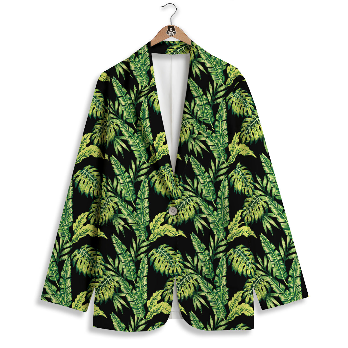 Banana Palm Leaf Print Pattern Women's Blazer-grizzshop