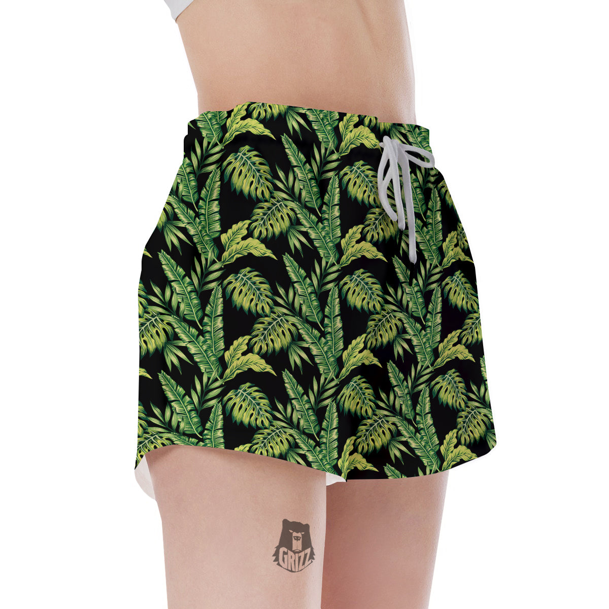 Banana Palm Leaf Print Pattern Women's Shorts-grizzshop