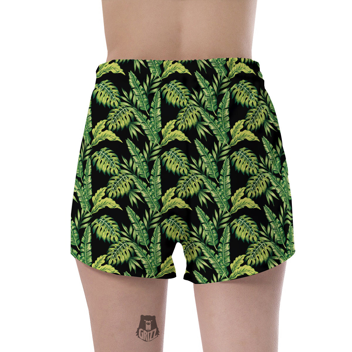 Banana Palm Leaf Print Pattern Women's Shorts-grizzshop