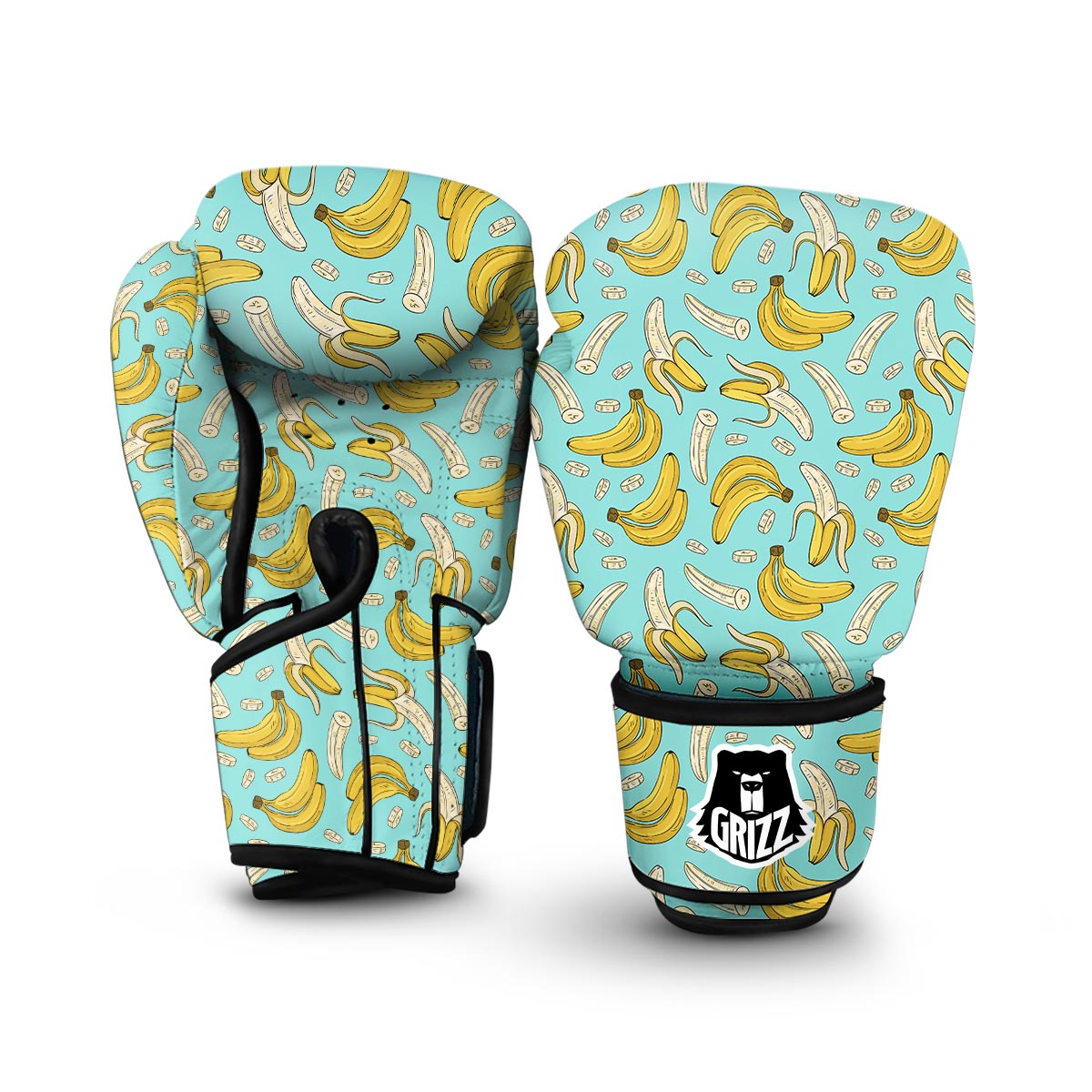 Banana Pattern Print Boxing Gloves-grizzshop