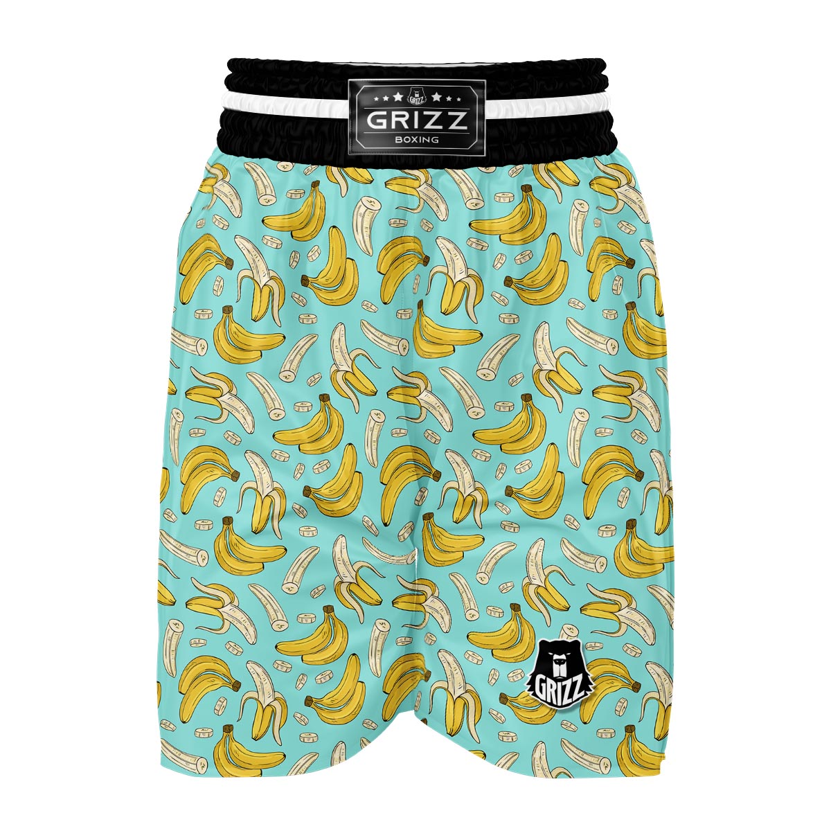 Banana Pattern Print Boxing Shorts-grizzshop