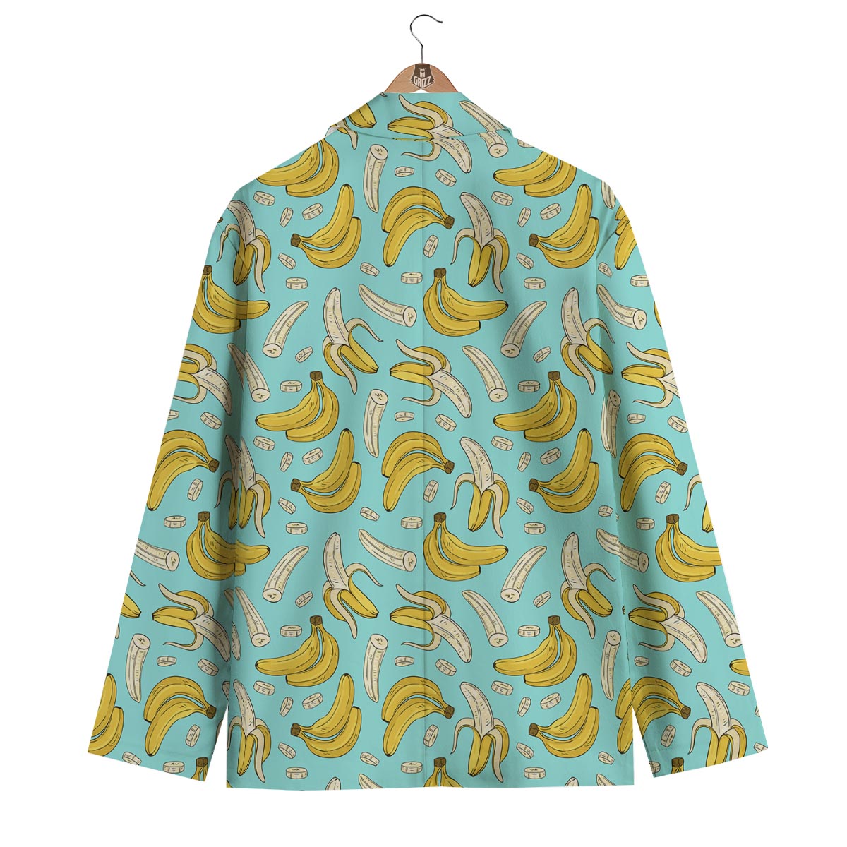 Banana Pattern Print Men's Blazer-grizzshop
