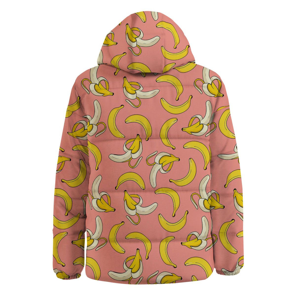 Banana Pink Print Pattern Down Jacket-grizzshop